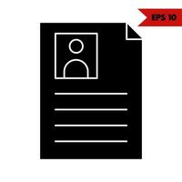 Illustration of note glyph icon vector