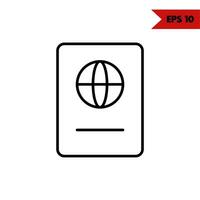 illustration of passport line icon vector