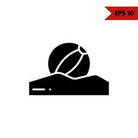 ilustración del icono de glifo de pelota de playa vector