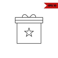 ilustración del icono de línea de caja de regalo vector