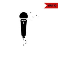 illustration of microphone glyph icon vector