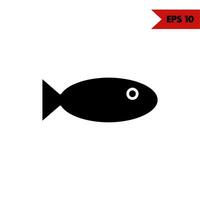 illustration of fish glyph icon vector