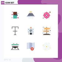 Group of 9 Flat Colors Signs and Symbols for patient strike smoke format party Editable Vector Design Elements