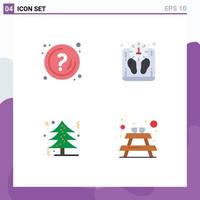 Editable Vector Line Pack of 4 Simple Flat Icons of help christmas info mass holidays Editable Vector Design Elements