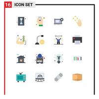 16 iconos creativos signos y símbolos modernos de gimnasio hasta blueprint hand cursor hardware paquete editable de elementos creativos de diseño de vectores