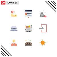 Set of 9 Modern UI Icons Symbols Signs for full canada website hat nature Editable Vector Design Elements