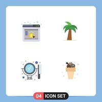 Universal Icon Symbols Group of 4 Modern Flat Icons of cpc srilanka seo india beauty Editable Vector Design Elements