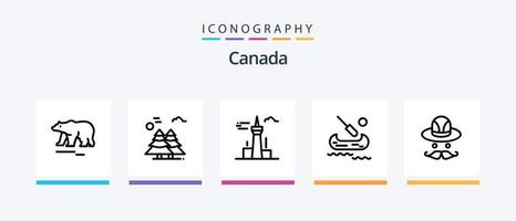 Canada Line 5 Icon Pack Including canada. love. arctic. canada. map. Creative Icons Design vector