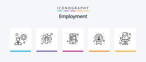 Employment Line 5 Icon Pack Including star. employee. safety. best. office. Creative Icons Design vector
