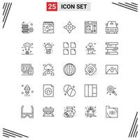 25 Creative Icons Modern Signs and Symbols of vehicles web romance tool design Editable Vector Design Elements