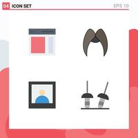 4 Universal Flat Icons Set for Web and Mobile Applications communication men sidebar hipster photo Editable Vector Design Elements