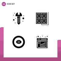 4 Creative Icons Modern Signs and Symbols of diy award building socket wreath Editable Vector Design Elements