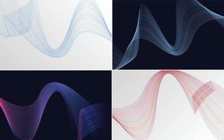 Set of 4 vector line backgrounds perfect for any project