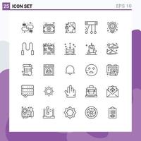 Set of 25 Modern UI Icons Symbols Signs for energy space shamrock science heart Editable Vector Design Elements