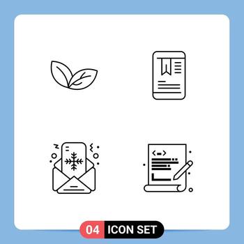 4 Line concept for Websites Mobile and Apps growth letter spring oneducation coding Editable Vector Design Elements