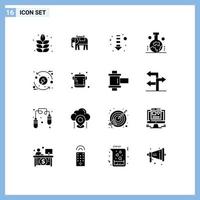 16 Creative Icons Modern Signs and Symbols of energy development down control study of earth surface Editable Vector Design Elements