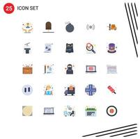 Universal Icon Symbols Group of 25 Modern Flat Colors of truck lifter explosive ux signal Editable Vector Design Elements