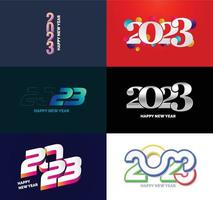 Big Collection of 2023 Happy New Year symbols Cover of business diary for 2023 with wishes vector