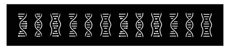Science symbol dna icon set, dna helix, chromosome, molecule symbol, Vector illustration