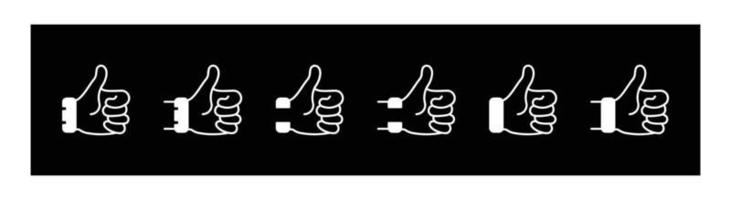 Set of Like icons, Up and down thumbs icon. Up and down thumbs icon sign isolated on black background - vector illustration