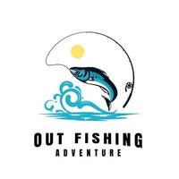 Fishing logo design template vector illustration