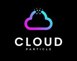 Cloud Server Computing Ruin Broken Technology Digital Particle Futuristic Modern Vector Logo Design