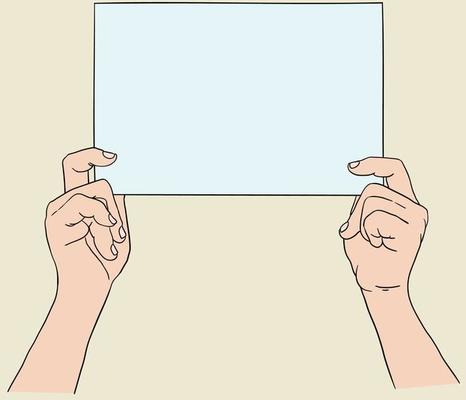 Hand Holding a Blank Paper