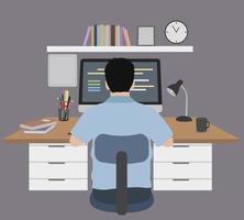 Work Desk Set Up at Home and Office vector