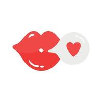 Cute lip with love. Element for greeting cards, posters, stickers and seasonal design vector