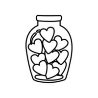 Jar with heart for greeting cards, posters, stickers and seasonal design. vector