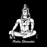 Illustration 0f Maha Shivratri. Maha Shivaratri black background vector