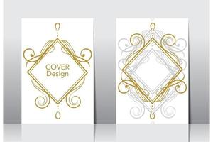 Arabic frame border cover design, islamic book cover vector