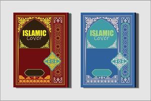 Quran Book Cover design, islamic arabic style ornamental design vector