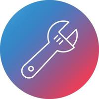 Wrench Line Gradient Circle Background Icon vector