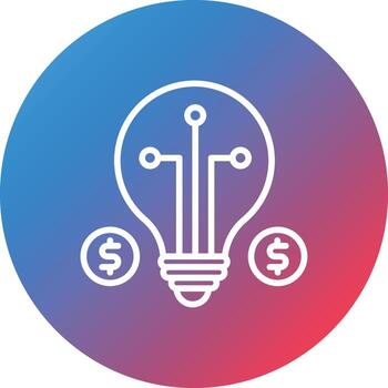 Idea Line Gradient Circle Background Icon vector