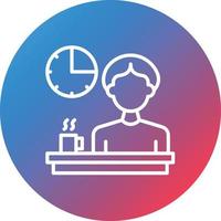 Part Time Job Line Gradient Circle Background Icon vector