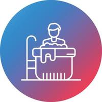Mud Bath Line Gradient Circle Background Icon vector