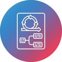 icono de fondo de círculo de gradiente de línea de planificación de sprint vector
