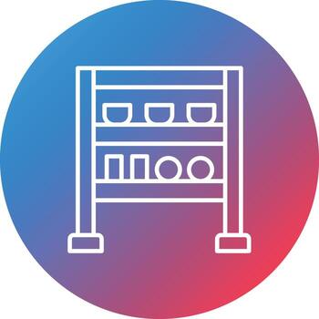 Rack Line Gradient Circle Background Icon vector