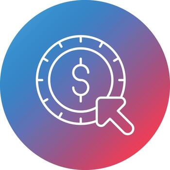 Cost Per Click Line Gradient Circle Background Icon vector