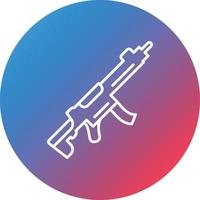 Machine Gun Line Gradient Circle Background Icon vector