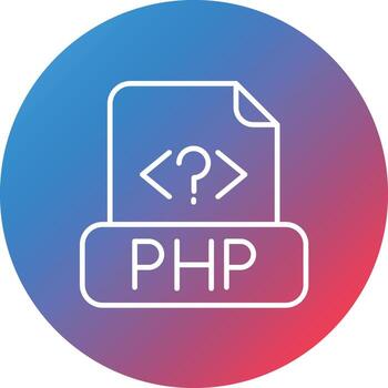 Php File Line Gradient Circle Background Icon vector