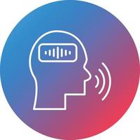 Voice Control Line Gradient Circle Background Icon vector