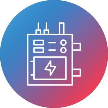 Fuse Box Line Gradient Circle Background Icon vector
