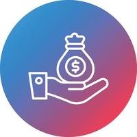 Compensation Line Gradient Circle Background Icon vector