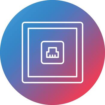 icono de fondo de círculo degradado de línea de toma de teléfono vector