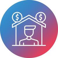Self Employed Line Gradient Circle Background Icon vector