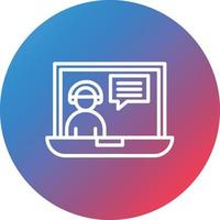 Tutoring Line Gradient Circle Background Icon vector