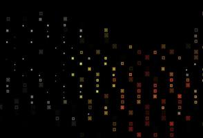 Dark Yellow, Orange vector background with rectangles, circles.