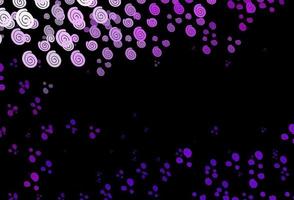 Dark Purple vector pattern with curved circles.